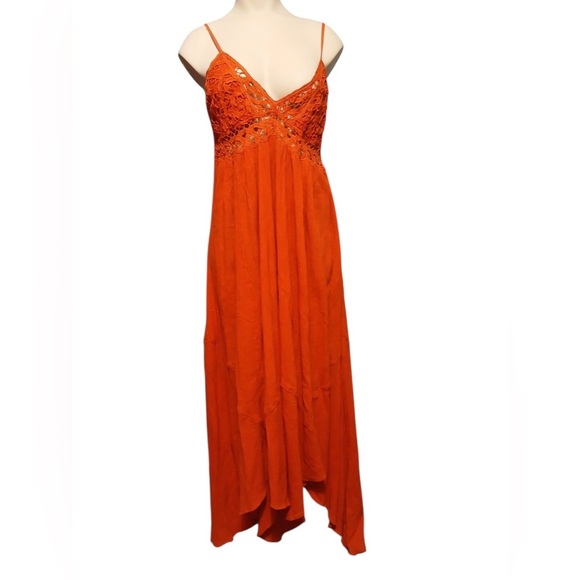 Free People Vibrant Orange Backless Dress - Picture 2 of 12